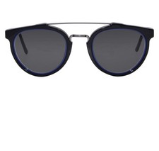 SUPER by RETROSUPERFUTURE Women's Round Full Frame Sunglasses Black Gray Lens