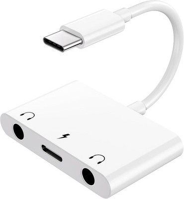 USB C to 3.5mm Audio Adapter 3 in 1 Aux Splitter PD 60W Fast Charging Cable