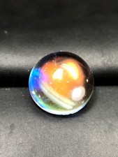 Natural Madagascar Moonstone, 7.20mm White With Orange Blue Fire Round Cabochon