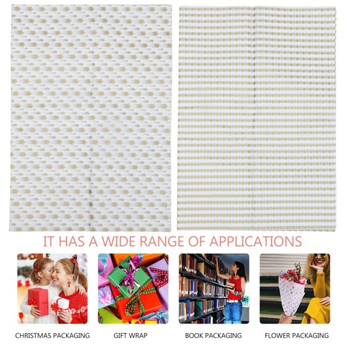 40 Sheets Goldenes Geschenkpapier Kleiner Junge Bedruckte Blumenverpackungen - Bild 7 von 12