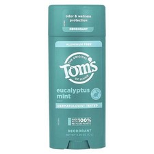 Tom's of Maine Aluminum Free Deodorant Eucalyptus Mint 3.25oz / 92g New