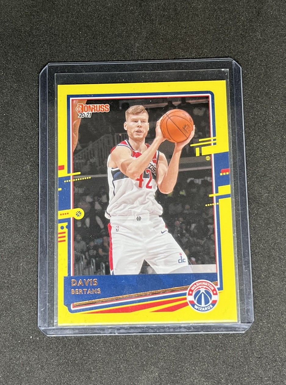 Davis Bertans 2020/21 Panini Donruss Yellow Flood Insert #65 Wizards
