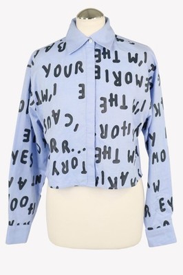 Max & Co Damen Oberteil Gr. 36 Blau Geknöpftes Hemd  Bluse Blouse Langarm