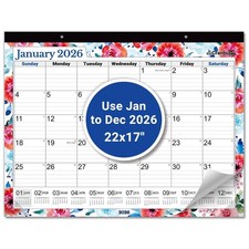 Gorgeous 22x17 Floral Wall Calendar 2026 with 234 Stickers for Easy Planning
