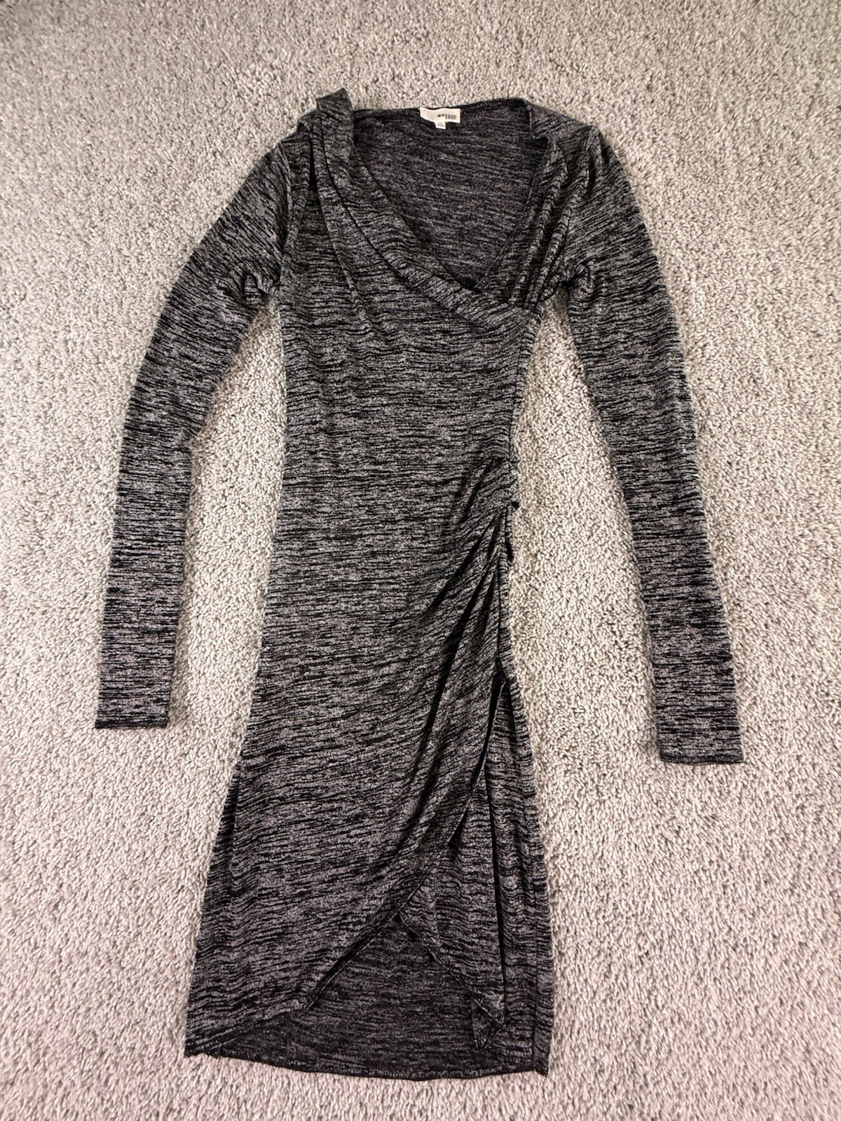Aritzia Wilfred Black Maxi Dress XS Stretch Black Heather