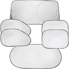 6PCS Reflective Car Windshield Sunshade, Polyester Foldable Car Side Window Sun