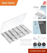 High-Quality Silver Safety Pins Set, 500 Pieces - 1.5 Inches for Crafts & Fixes