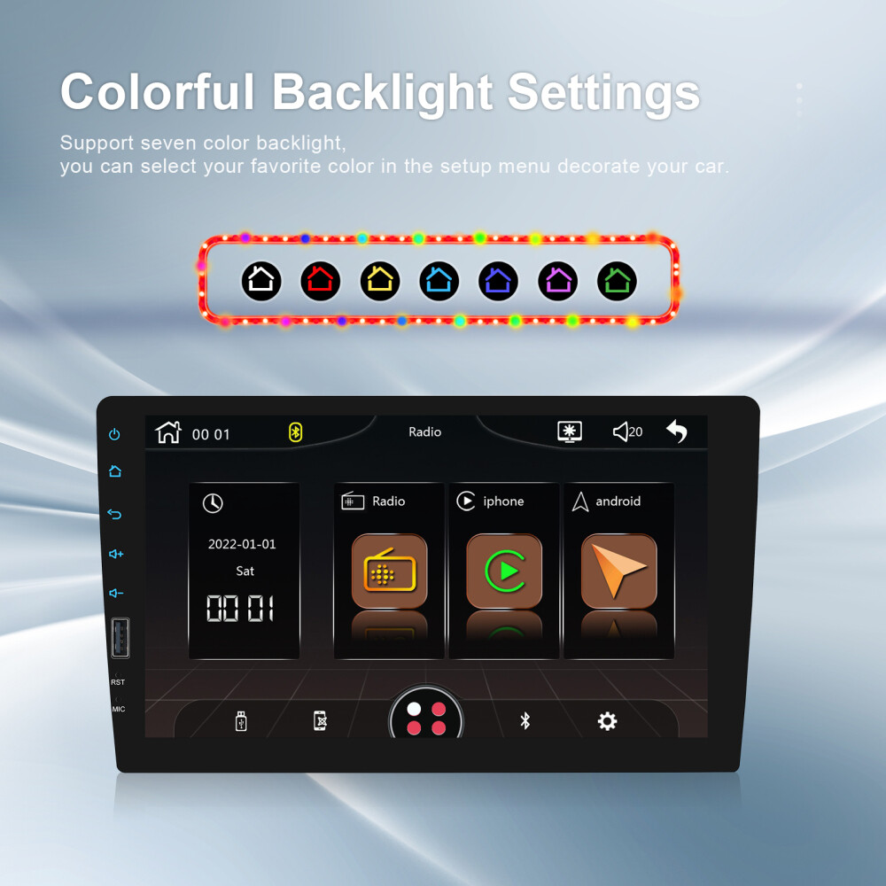 Autoradio 1 Din Con CarPlay E Android Auto - 9 Pollici Touchscreen, Bluetooth, Telecamera Posteriore, USB Tipo-C - Foto 4