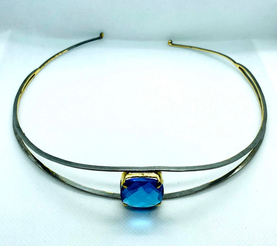 Diadema princesa Costozon cojín de 20 quilates topacio azul plata de ley 925 Foto 4 de 4