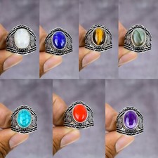 Multi Gemstone Handmade 925 Sterling Silver Gift Jewelry Ring Variation