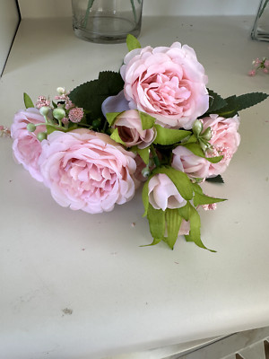 Real Touch Artificial  Peony Stems Set 1 ( 5 blooms) Perfect for Home Decor New
