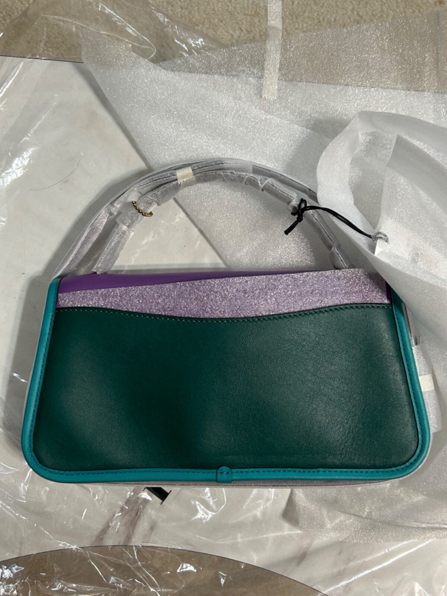 Coach Original COLORBLOCK Turnlock Clutch Crossbody - GLOVETANNED