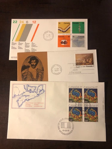 3 CANADA FDC Scotts # 585a, 898, 553,  VF MNH FDC