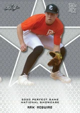 MAX MCGWIRE 2020 "1ST EVER PRINTED" LEAF PERFECT GAME ROOKIE CARD #73! MINT!