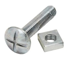 M6 M8 Roofing Bolts Mushroom Head Square Nuts Zinc Thin Sheet Metal Soft Wood