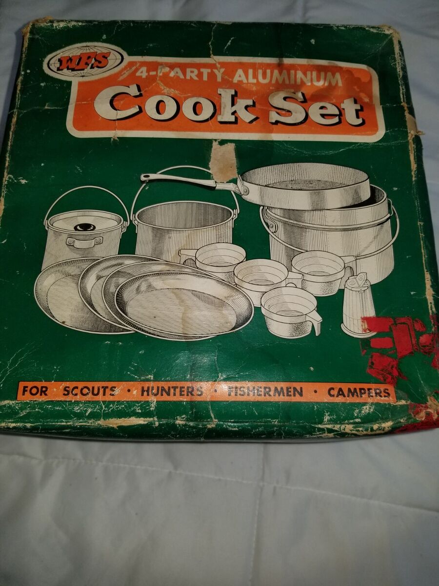 Vintage WFS 6 Party Camp Cook Set Aluminum Japan No.108 Vintage WFS 6 Party Camp Cook Set Aluminum Japan No.108
