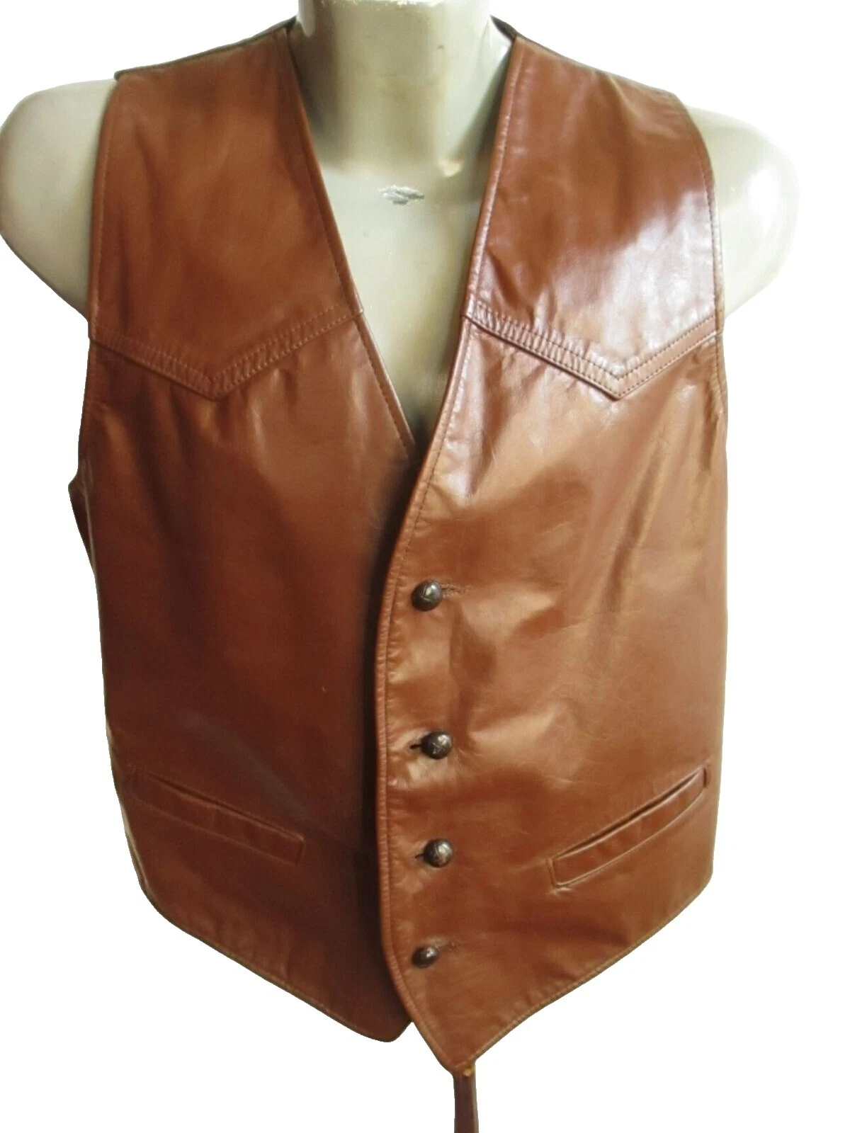 Rockabilly chalecos vintage de cuero para hombres