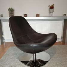 Ikea Tirup Black Leather Swivel Chair For Sale Online Ebay