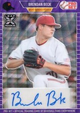 Brendan Beck signed Baseball Card 2021 Leaf Pro Set Rookie Refractor #PABB2 LE 9