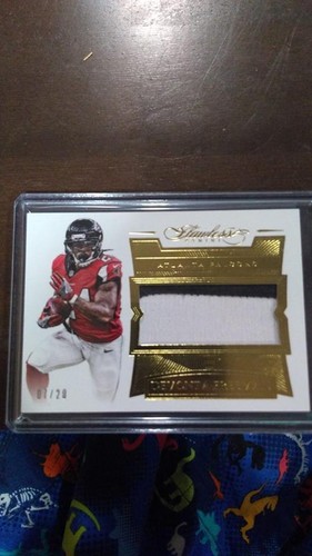 DEVONTA FREEMAN 2016 FLAWLESS PRIME JUMBO 2 COLOR ATL FALCONS JERSEY PATCH /20!!
