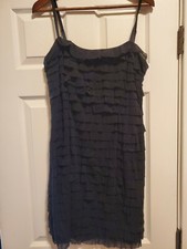 Nine West LBD, black ruffled layers, spaghetti straps, NWT, size 12