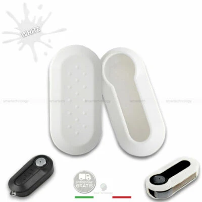 1NEISMARTECH COVER GUSCIO BIANCO ABS SCOCCA CHIAVE AUTO FIAT 3 TASTI 500 500L PUNTO LANCIA Y