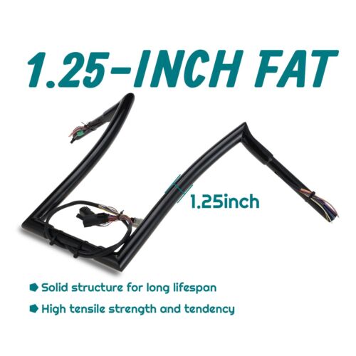 16 inch Rise Prewired Meathook Handlebar for 2008-2013 Road Glide Ultra Black - Foto 3 di 7