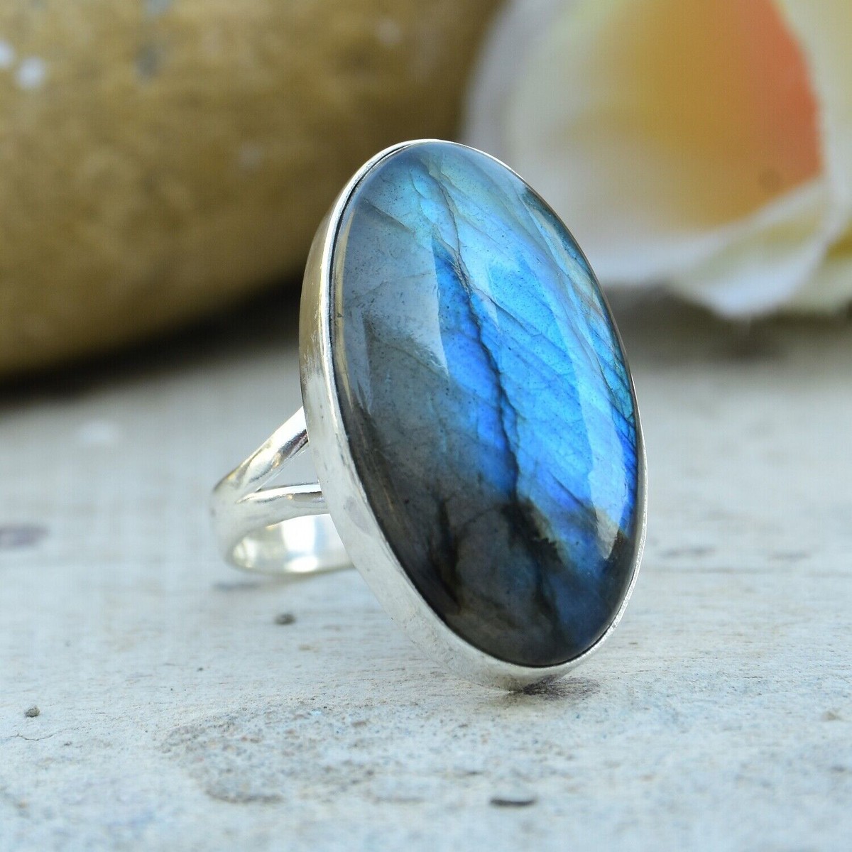 Labradorite Gemstone Ring 925 Sterling Silver Ring Handmade
