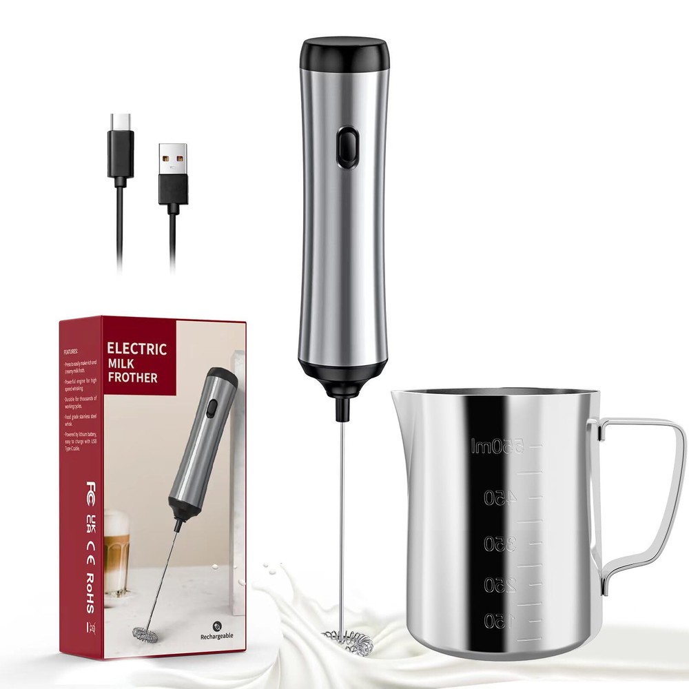 Milk Frother Rechargeable frother wand Milk Frother Handheld Foam Maker for C...