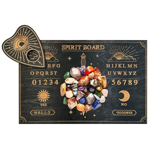 Wooden Vintage Ouija Board & Planchette Handmade Flame Hand Spirit Board 30*20cm - Picture 3 of 9