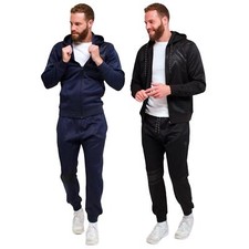 Mens Tracksuit Set 2 Piece with Lightweight Hoodie  Elastic Cuffed Track Pants