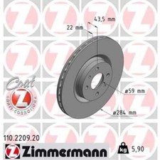 ZIMMERMANN 2x Bremsscheibe vorne Ø284 mm für Fiat 500/595/695 312_ 1.4 Bravo II