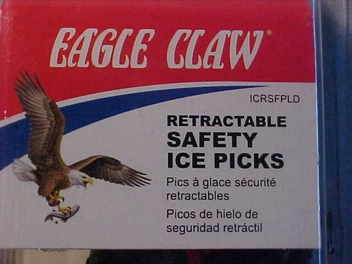 NEW EAGLE CLAW ICE FISHING SAFETY SPIKES PICKS RETRACTABLE for jigs rod reel - Picture 2 of 4