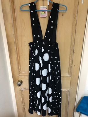 spotty pinafore dress