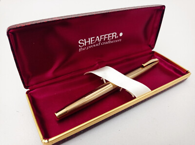 SHEAFFER IMPERIAL STYLIST WHITE DOT 12K GF FOUNTAIN PEN 14K F NIB