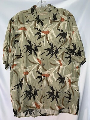 MUNSINGWEAR HAWAIIAN SHIRT~M~Button Aloha*Palm Trees*Leaves