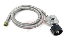QCC-3/8 5-FT Universal Low-Pressure Propane Regulator with Stainless Steel Hose