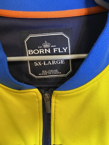 Born Fly OMulticolor Block Mesh Lined Windbreaker Size 5XL Blue Yellow - Picture 5 of 10