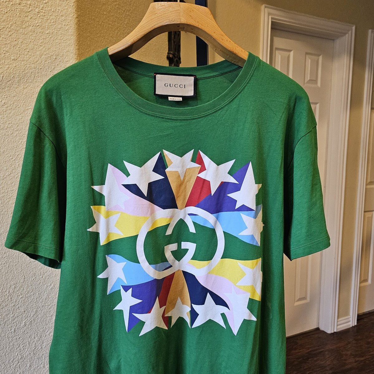 Gucci Interlocking G Star Burst print T-shirt-NWT SZ M | eBay