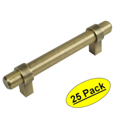 *25 Pack* Cosmas Cabinet Hardware Brushed Antique Brass Euro Bar Pull 161-3.5BAB