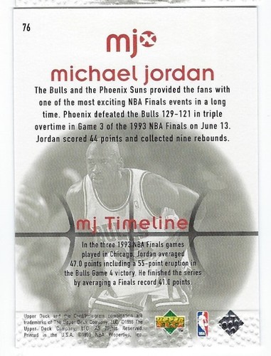 1998-99 Upper Deck Michael Jordan MJx Timeline 2nd Half #76 Basketball NM - Bild 2 von 2