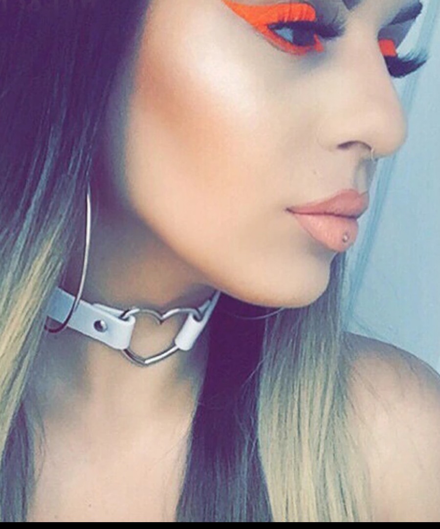 Flongo Lederen choker ketting voor dames