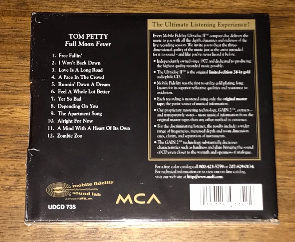 TOM PETTY ~ FULL MOON FEVER ~ MFSL ULTRADISC II 24 KARAT GOLD CD ~ STILL SEALED! — 第 3/4 张图片