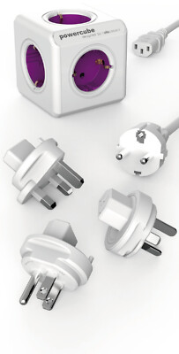 allocacoc PowerCube ReWirable Travel Plugs + DE Kabel, Reiseadapter & 5x Verteil