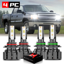 For GMC Sierra 1500 1999-2006 LED Headlight Bulbs High Low Beam Kits 4Pcs White