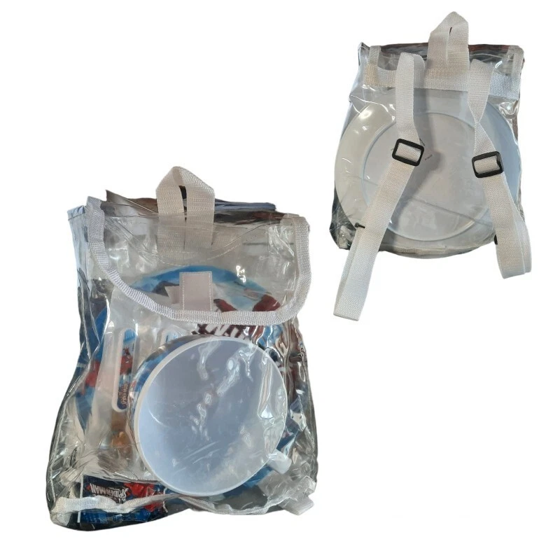 Set Pappa Spiderman in Melamina - Piatto, Tazza e Posate in Zainetto Trasparente - Immagine 2 di 4