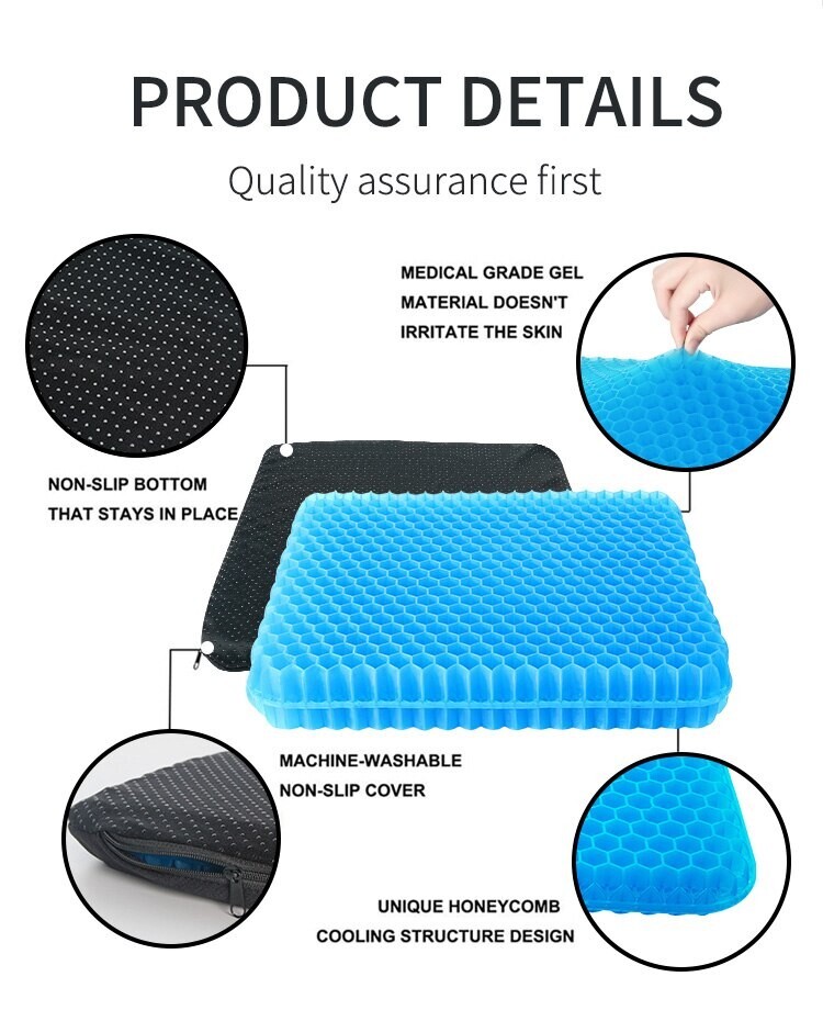 Summer Pillow Breathable Honeycomb Design to Relieve Pressure Back Pain and Lum