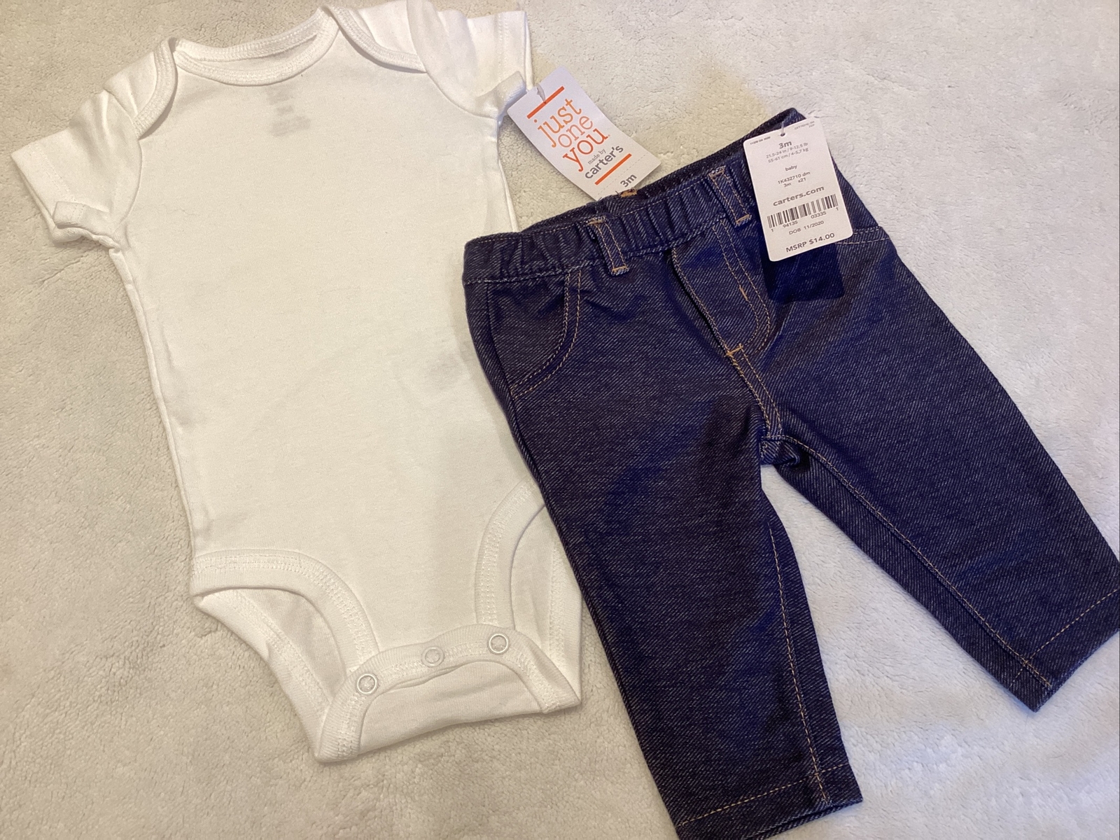 Carter’s size 3 months baby infant jeans & white tshirt James Dean outfit NWT eBay