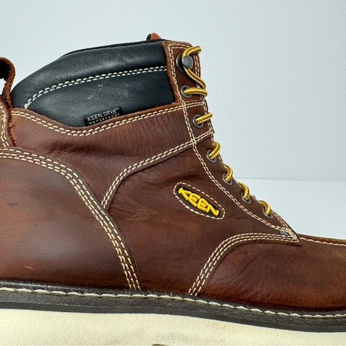 KEEN Men's Cincinnati 90 Degree 6” WP Heel Boots Carbon Fiber Toe Tuscan Red New - Picture 11 of 16