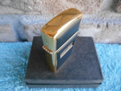 VINTAGE ZIPPO SLIM 1993 A-IX GOLD & BLACK CIGARETTE LIGHTER